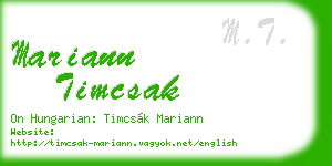 mariann timcsak business card