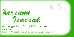 mariann timcsak business card